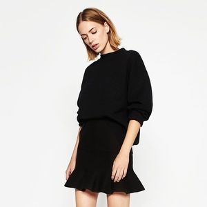 zara knit “wool” skirt in black